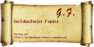 Goldschein Fanni névjegykártya